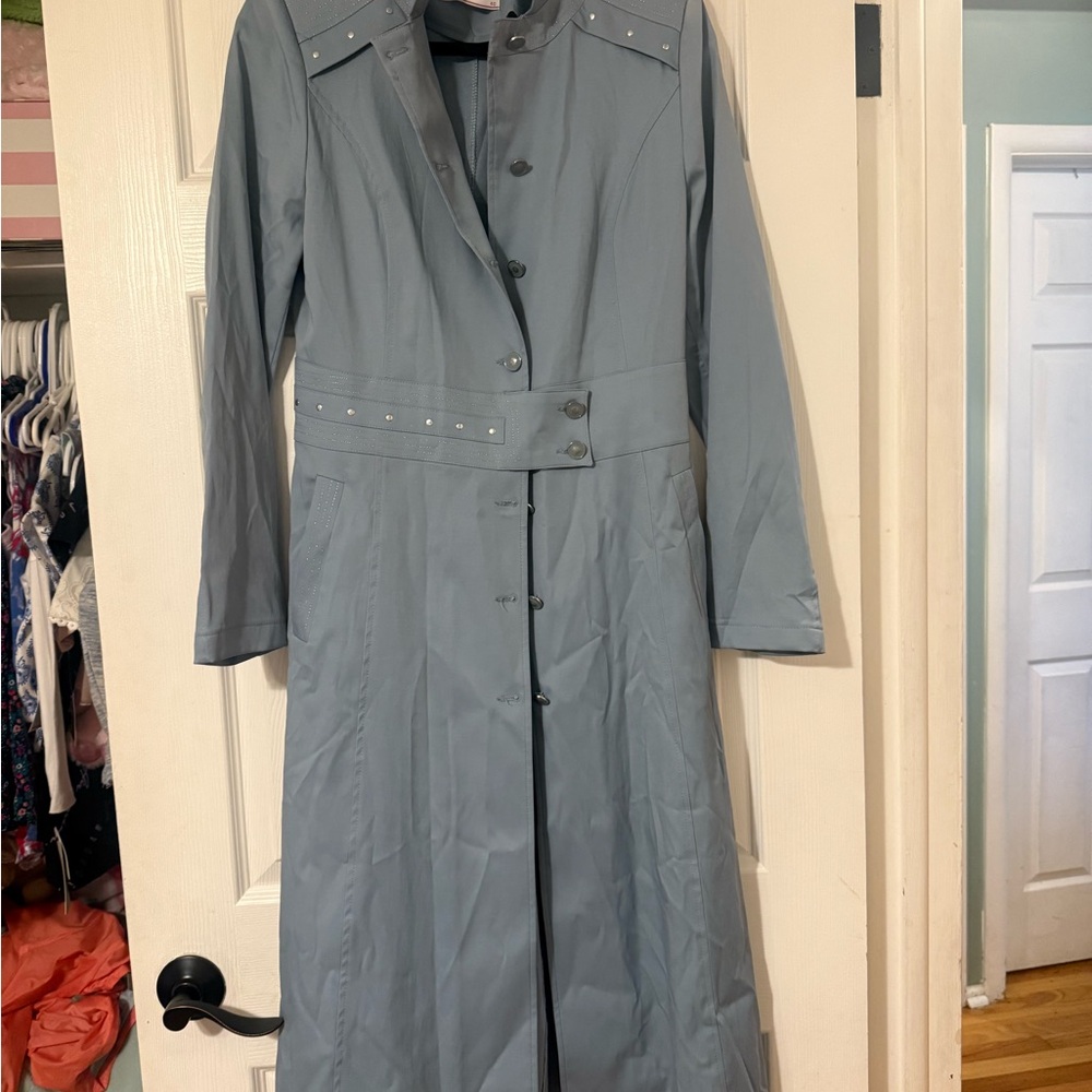 80s Swing Baby Blue Trench Coat